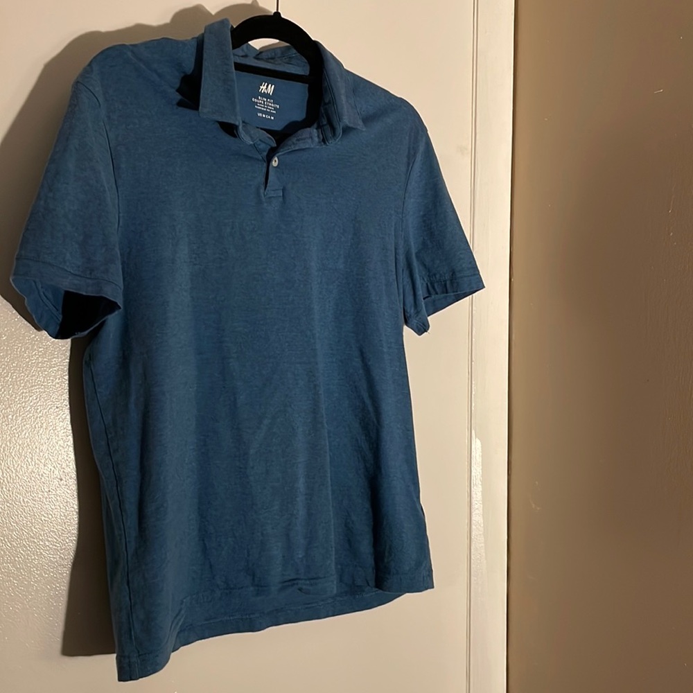 H&M Blue Polo T-Shirt w/ Buttons